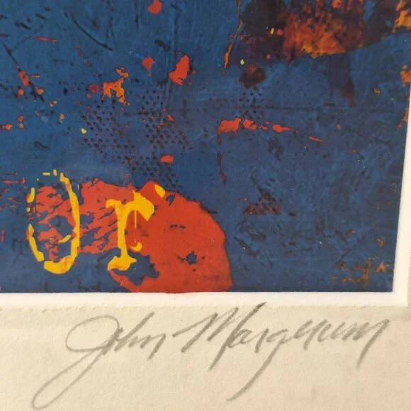 John Margerum Signed Licensed Print Of An Alligator And The America Flag.